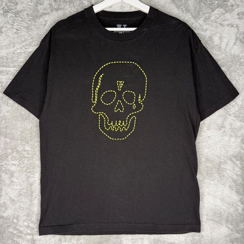 Vlone x Neighborhood Skull T Shirt Mens Large Black Graphic Short Sleeve USA